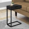 16" X 10.25" X 24.5" Black Metal With A Drawer Accent Table - Image 3