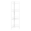 18.5" X 13.5" X 57.75" White Metal Corner Etagere Bookcase