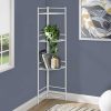 18.5" X 13.5" X 57.75" White Metal Corner Etagere Bookcase - Image 2