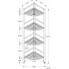 18.5" X 13.5" X 57.75" White Metal Corner Etagere Bookcase - Image 4
