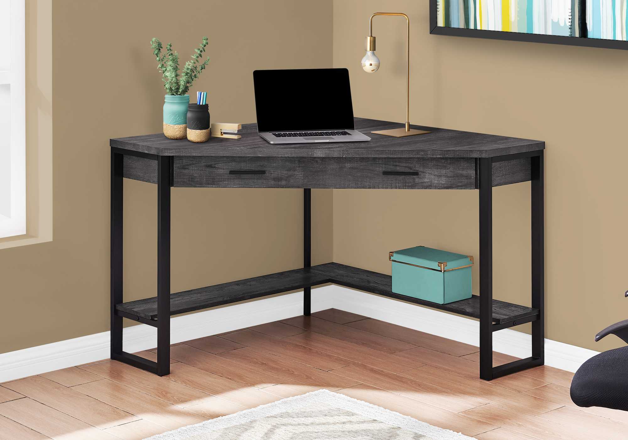 42" Black Corner Computer Desk - Image 3