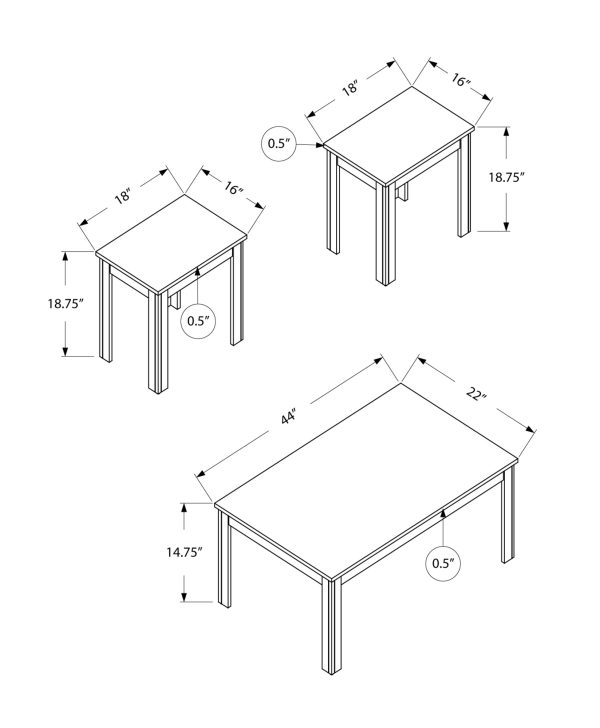 Cappuccino Table Set - 3Pcs Set - Image 5