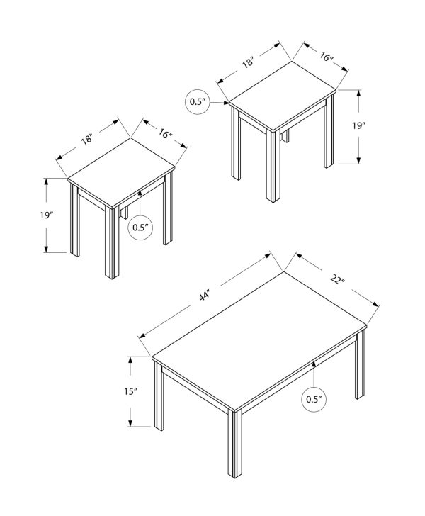 Dark Taupe Table Set - 3Pcs Set - Image 5