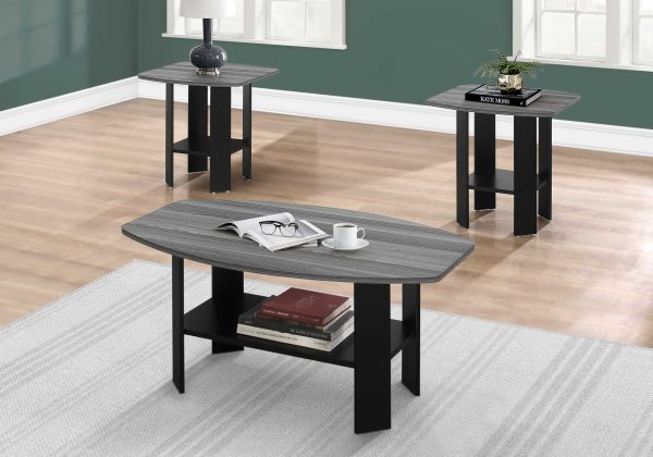 Black Grey Top Table Set - 3Pcs Set - Image 3