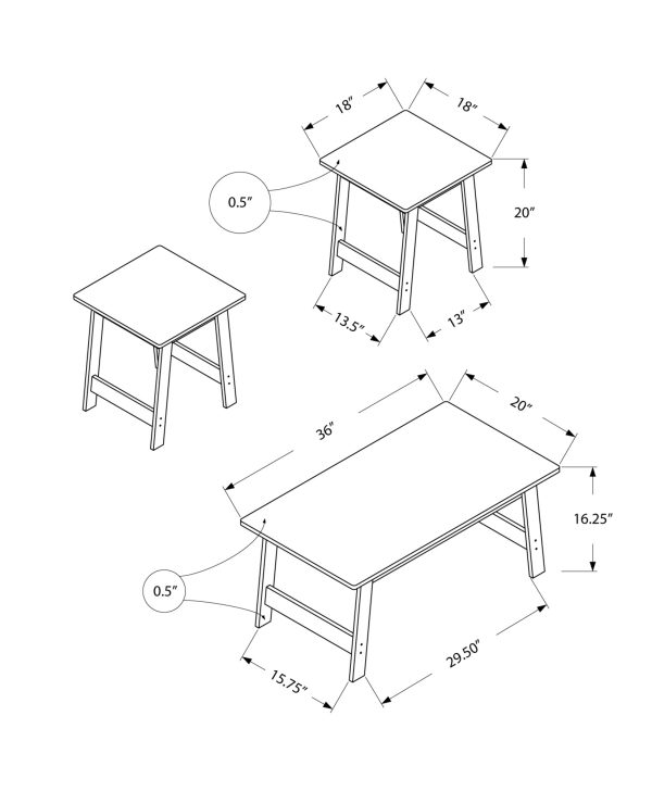 Cappuccino Table Set - 3Pcs Set - Image 5