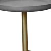 Sleek Round Gray Wood and Goldtone Side End Table 19" H - Image 5