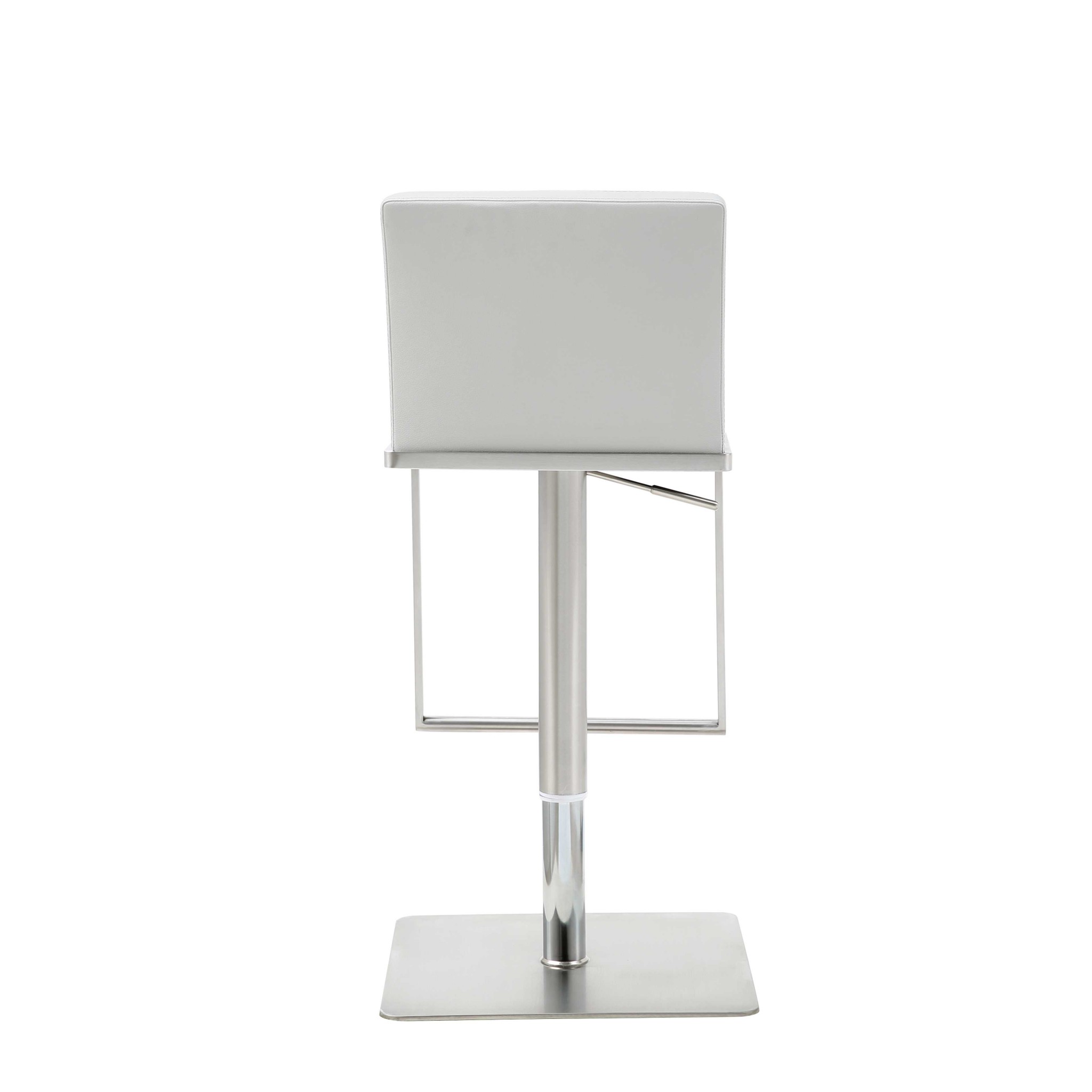 Sleek White Faux Leather Adjustable Bar Stool - Image 4