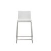 Set of 2 White Faux Leather Low Back Counter Stools - Image 2