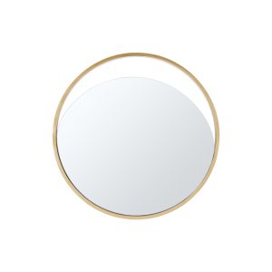 23 X 1.5 X Black Polished Gold Glass Small Round Mirror