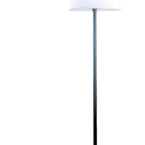60" Traditional and Trendy Black Metal Floor Lamp with White Shade