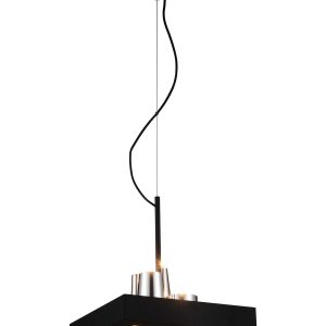 14 X 14 X 59 Black Stainless Steel Pendant Lamp