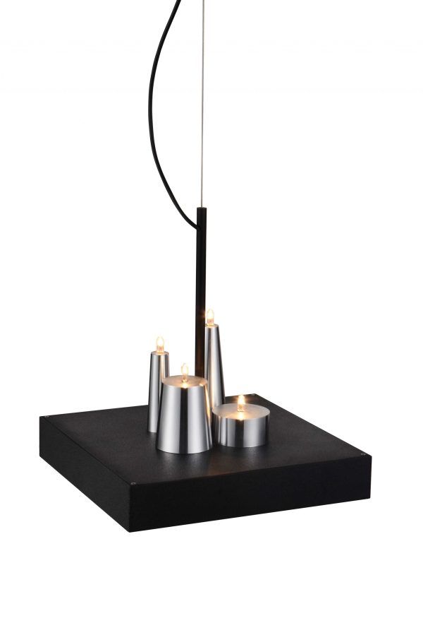 14 X 14 X 59 Black Stainless Steel Pendant Lamp - Image 2
