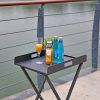 Gray Aluminum Indoor Outdoor Tray Table - Image 2