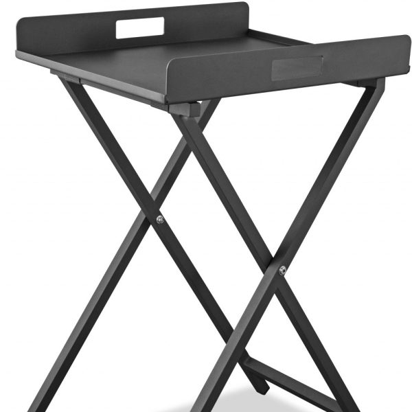 Gray Aluminum Indoor Outdoor Tray Table - Image 5
