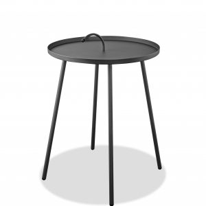 Gray Round Steel End or Side Table