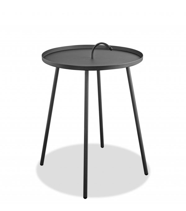 Gray Round Steel End or Side Table - Image 2