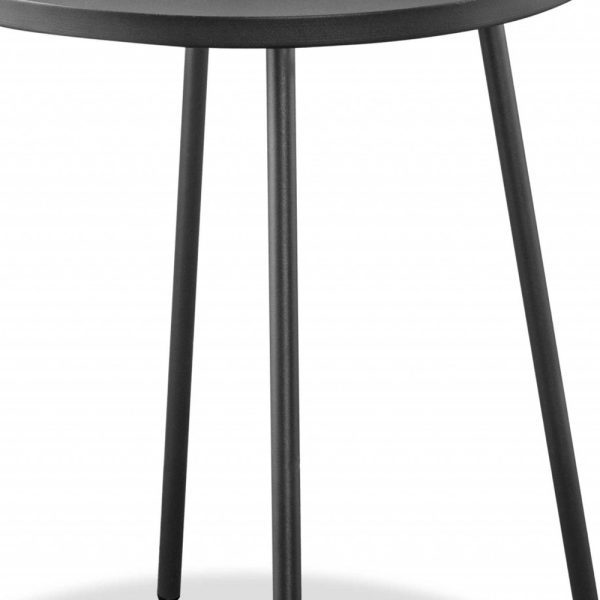 Gray Round Steel End or Side Table - Image 4