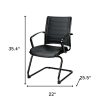 22" x 25.5" x 35.4" Black Leather Guest Chair - Image 2