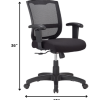 25" x 21.45" x 36" Black Mesh   Fabric Chair - Image 2
