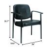 26" x 18.5" x 32.7" Black Vinyl Guest Chair - Image 2