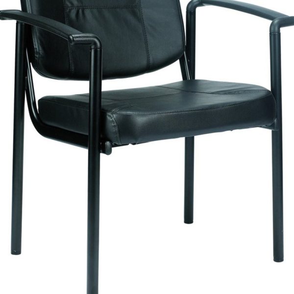 26" x 18.5" x 32.7" Black Vinyl Guest Chair - Image 4