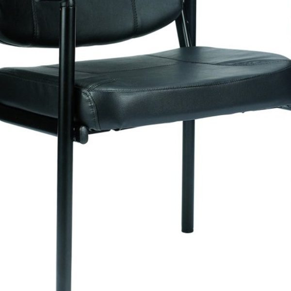 26" x 18.5" x 32.7" Black Vinyl Guest Chair - Image 5