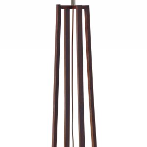 60" Solid Wood Novelty Floor Lamp With Beige Drum Shade