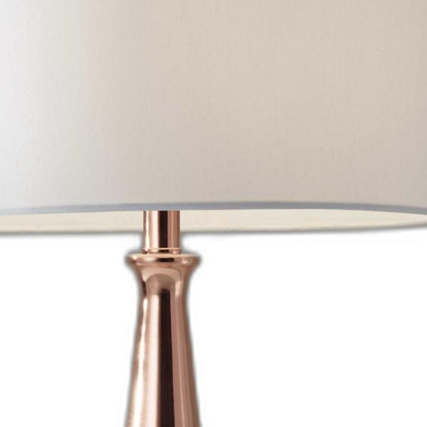 Brushed Copper Metal Finish Tapered Base Table Lamp - Image 5