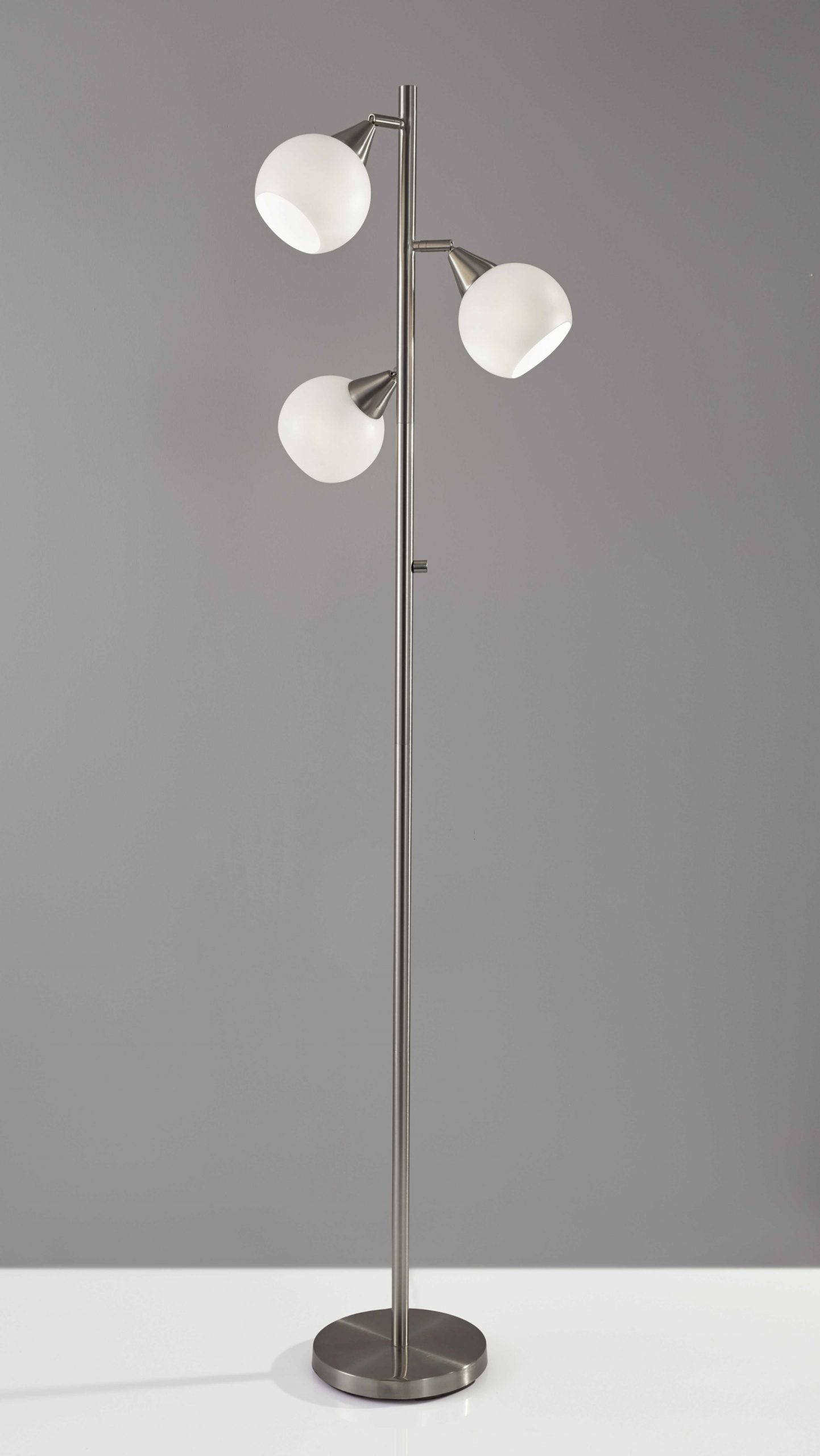 Floor Lamp Brushed Steel Metal Three Adjustable Globes - Image 2