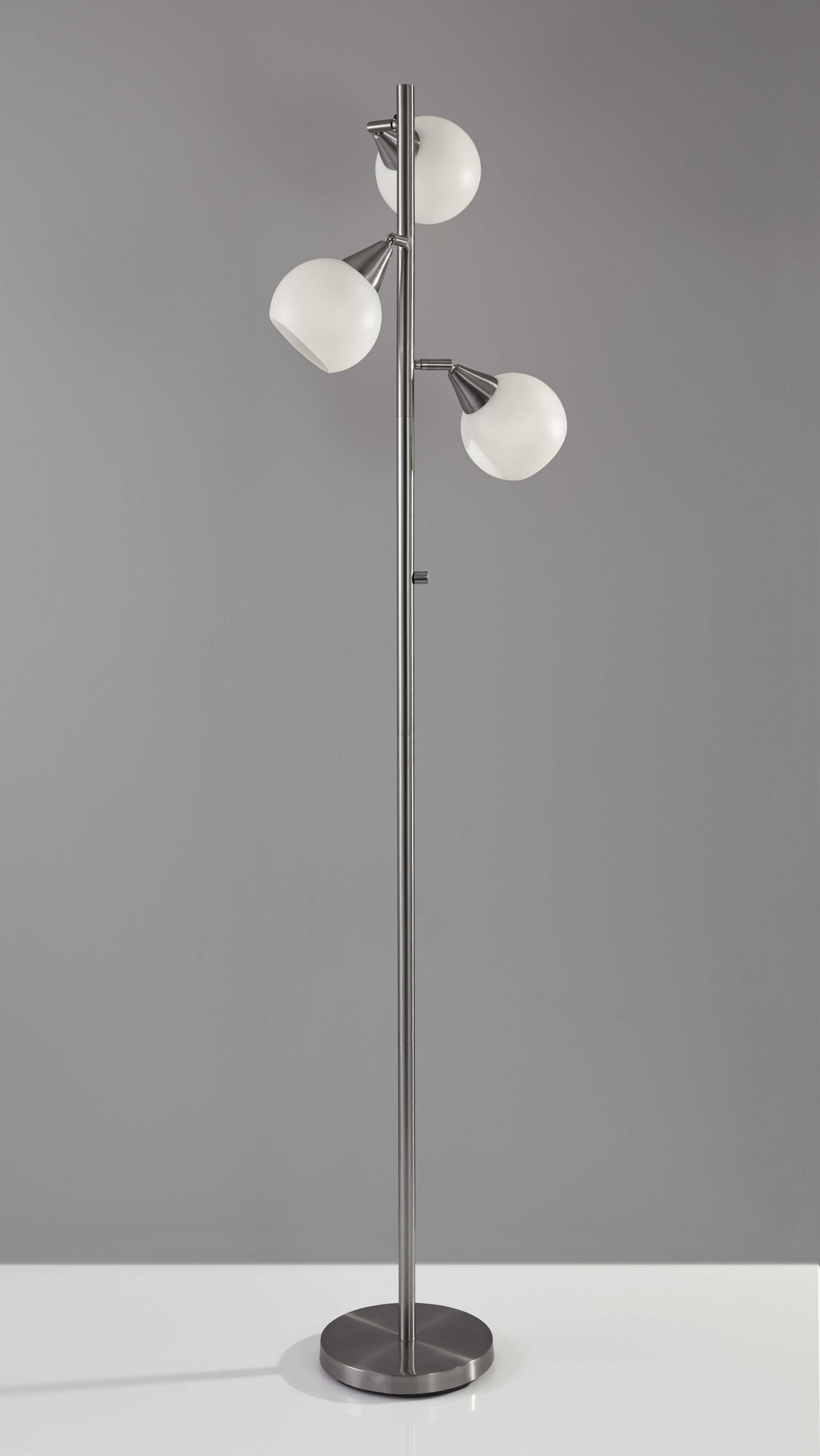 Floor Lamp Brushed Steel Metal Three Adjustable Globes - Image 3