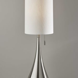 Brushed Steel Metal Teardrop Table Lamp