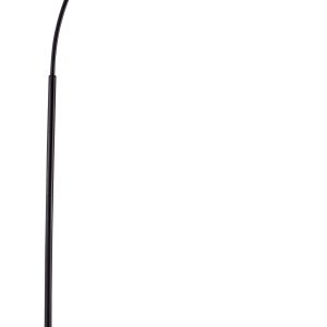71" Black Arched Floor Lamp With Brown Drum Shade