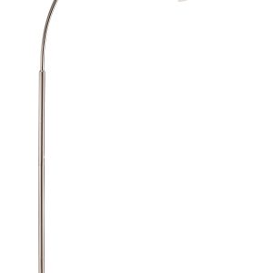 71" Arched Floor Lamp With White Drum Shade