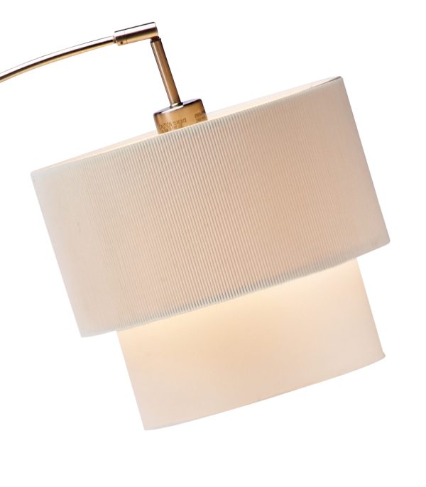 71" Arched Floor Lamp With White Drum Shade - Image 2