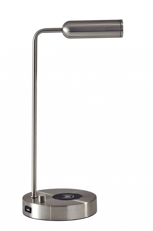Ultra Sleek Brushed Steel Metal LED Desk Lamp - Image 2