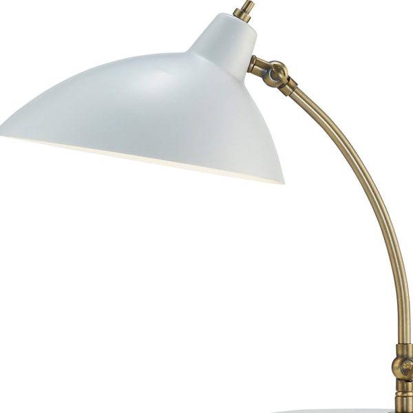 Abstract Oval White Metal Shade Adjustable Desk Lamp - Image 4