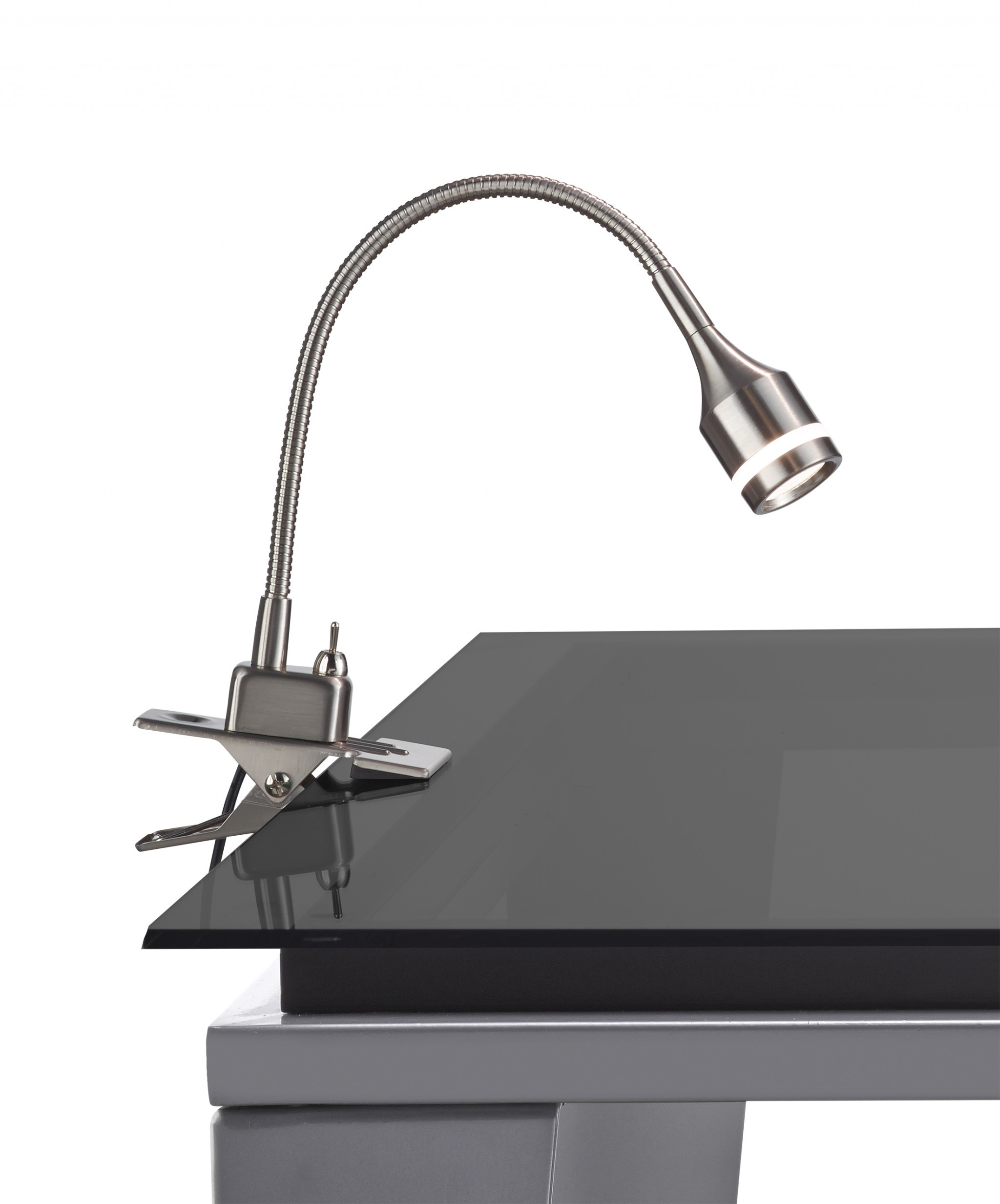 Brushed Steel Metal LED Adjustable Clip Lamp - Image 3