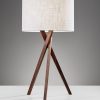 Tripod Leg Walnut Wood Table Lamp - Image 3