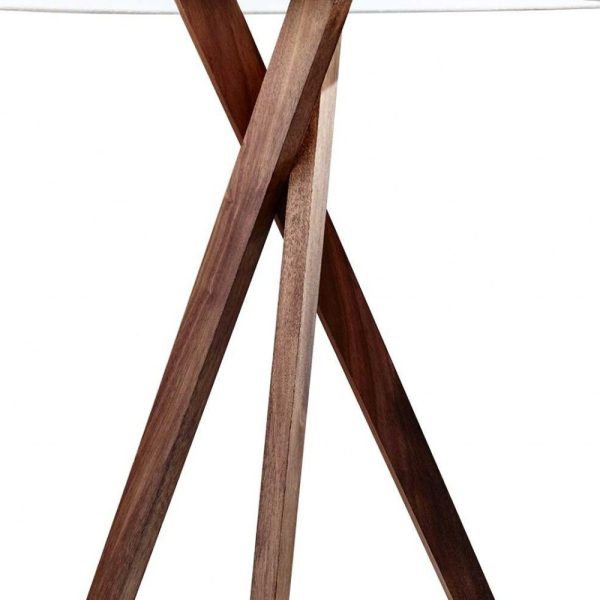 Tripod Leg Walnut Wood Table Lamp - Image 5