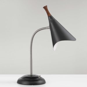 Matte Black Metal Gooseneck Adjustable Desk Lamp