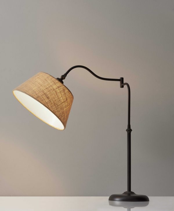 Dark Bronze Metal Swing Arm Adjustable Table Lamp - Image 2
