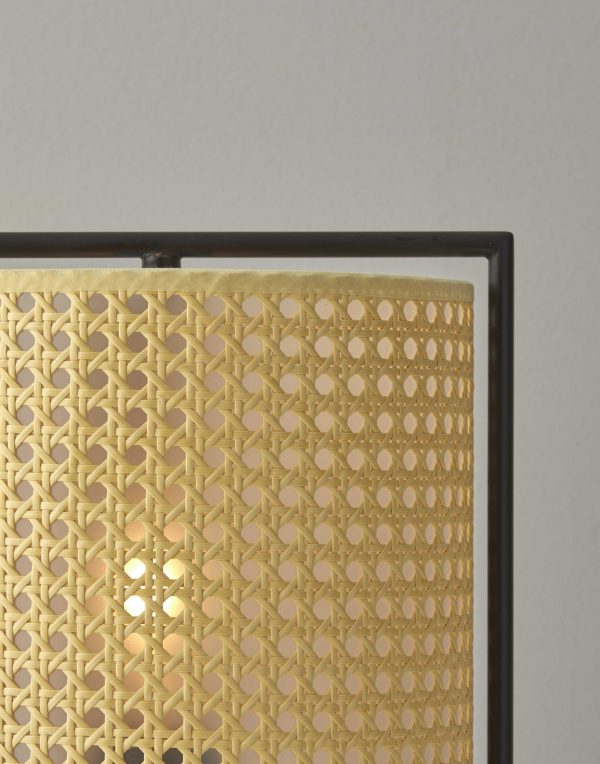 Tall Fashionable Cane Shade Table Lantern Lamp - Image 2