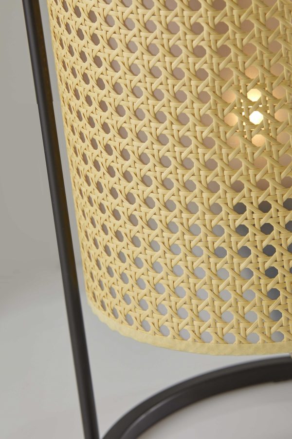 Tall Fashionable Cane Shade Table Lantern Lamp - Image 3