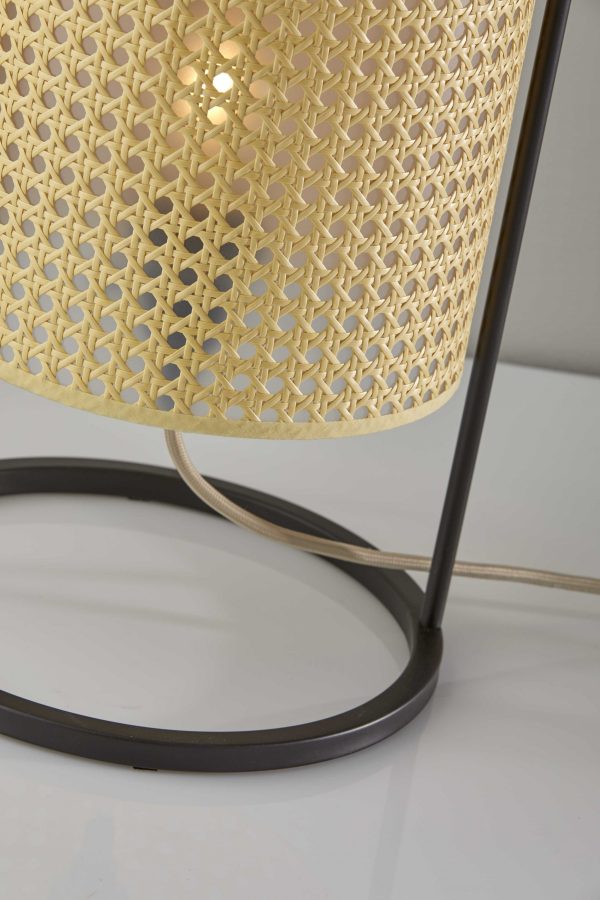 Tall Fashionable Cane Shade Table Lantern Lamp - Image 4