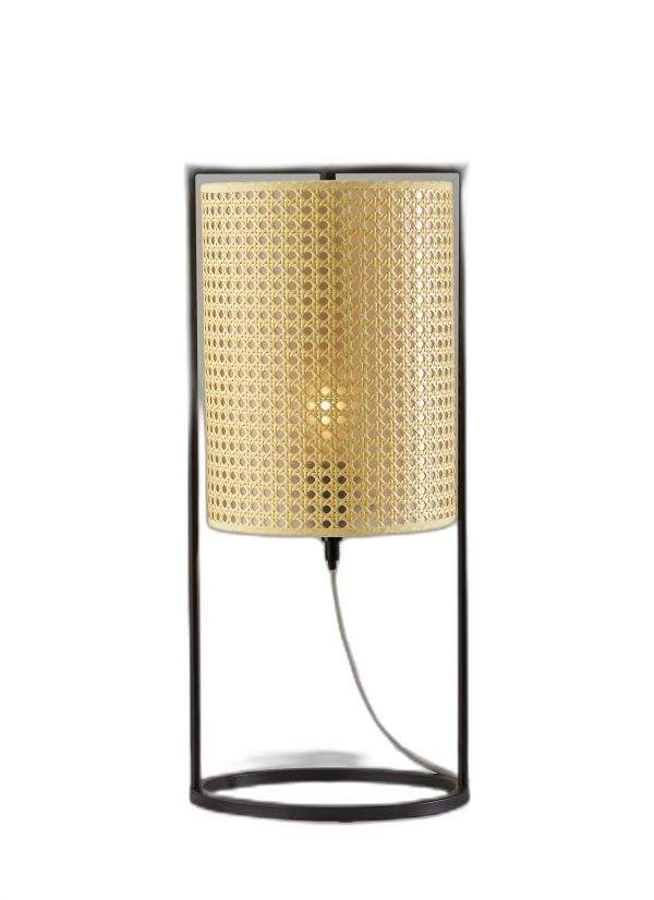 Tall Fashionable Cane Shade Table Lantern Lamp - Image 5