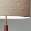 Antique Brass Metal and Walnut Wood Table Lamp - Image 2