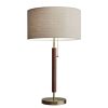 Antique Brass Metal and Walnut Wood Table Lamp - Image 4