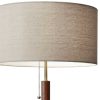 Antique Brass Metal and Walnut Wood Table Lamp - Image 5