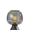Smoked Glass Globe Shade with Vintage Edison Bulb and Matte Black Metal Table Lamp - Image 2