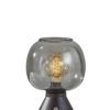 Smoked Glass Globe Shade with Vintage Edison Bulb and Matte Black Metal Table Lamp - Image 3